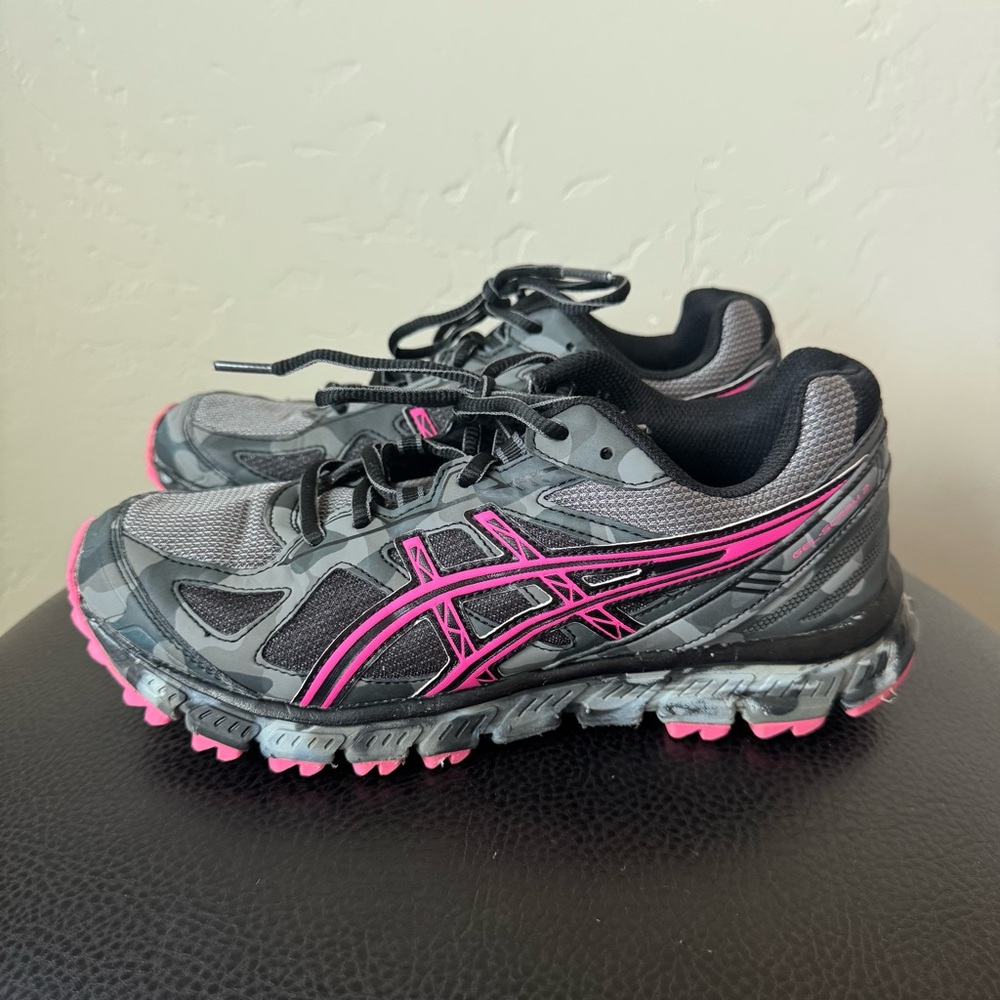 ASICS Gel-Scram 2 Athletic Running Shoe Womens Size 8 T59AQ Gray Pink
